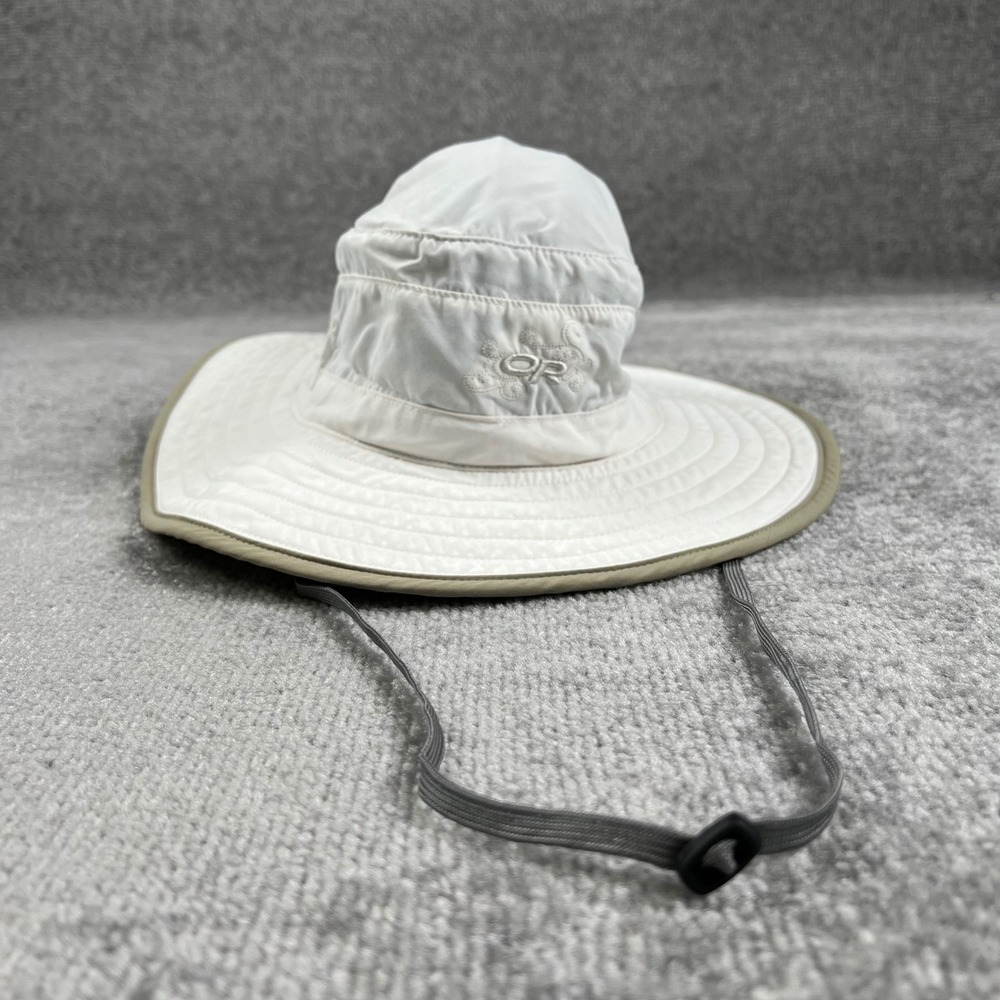 Outdoor Research White UPF 30 Sun Hat Medium Adjustable 80642 Hiking Safari